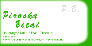 piroska bitai business card